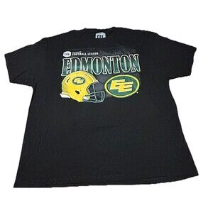 CFL Edmonton Elks Football Graphic T-Shirt 2XL Black 100% Cotton NWOT